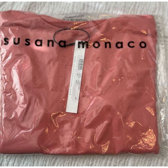 Susana Monaco Long Sleeve Crew Crop Top NEW NWT - Picture 7 of 7